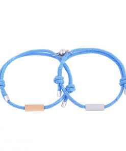 Bracelet personnalisé couple bleu