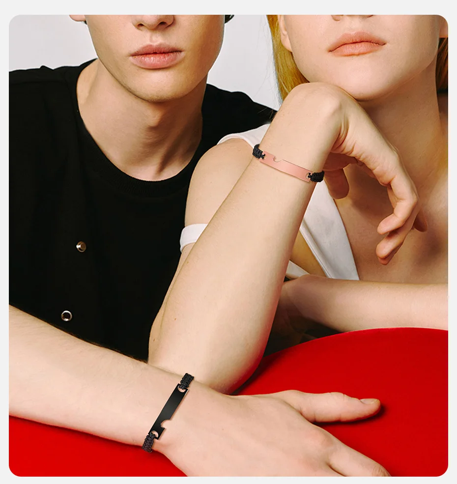 Bracelet duo couple personnalisé